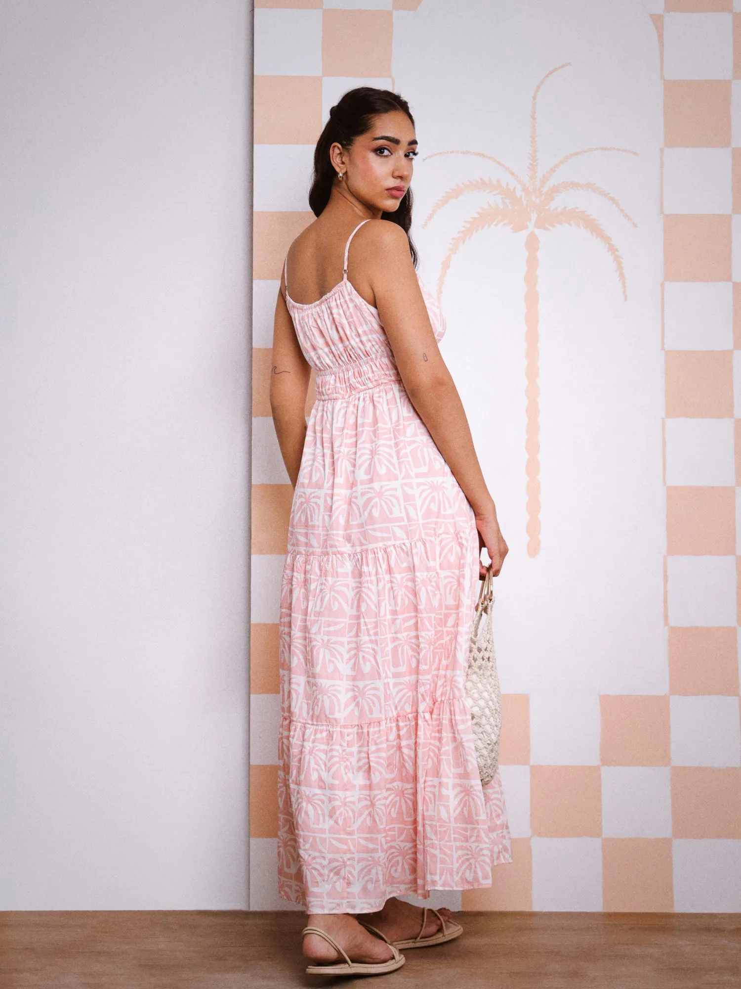Bustier Detailed Tiered Maxi Dress