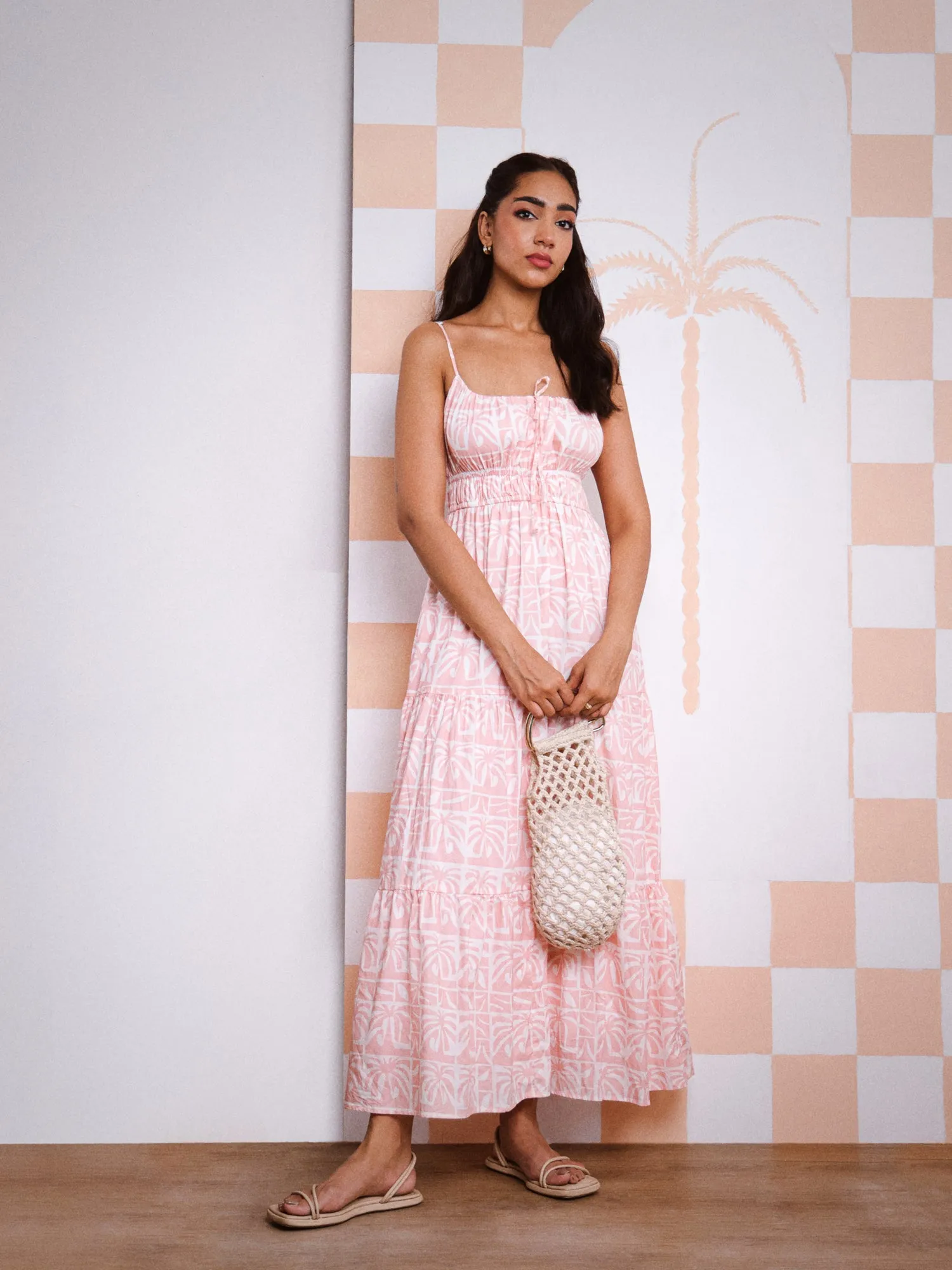Bustier Detailed Tiered Maxi Dress