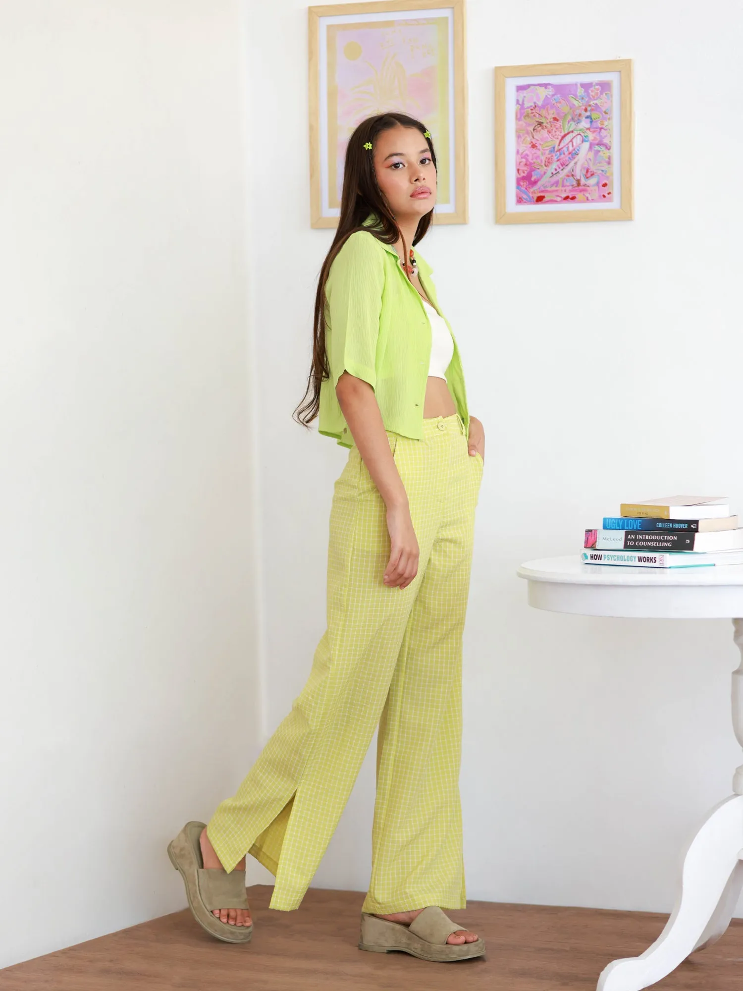 Button Down Crop Shirt