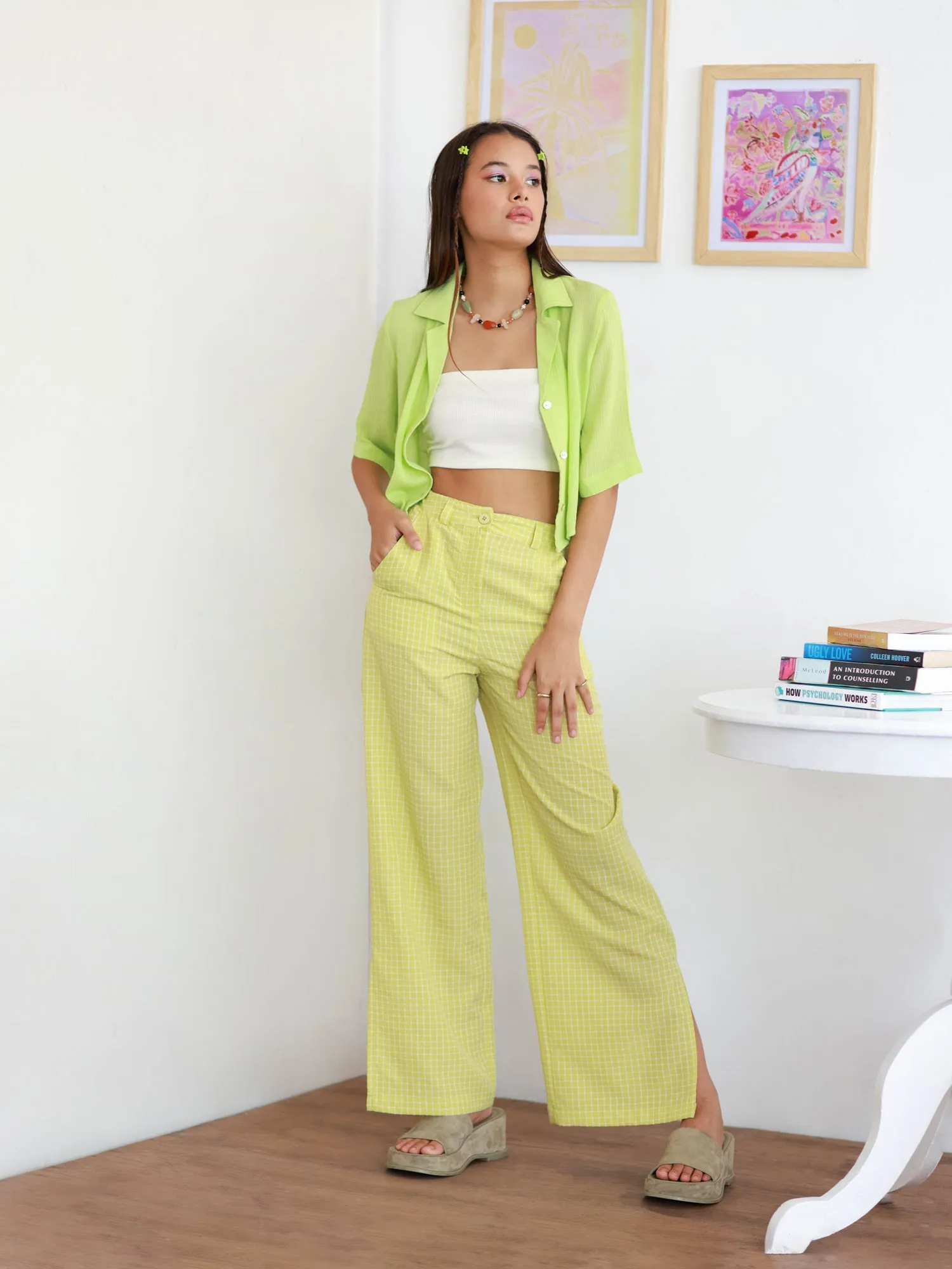 Button Down Crop Shirt