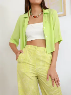Button Down Crop Shirt