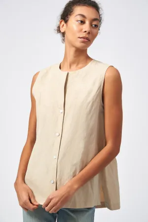 Button Front Shell - Khaki