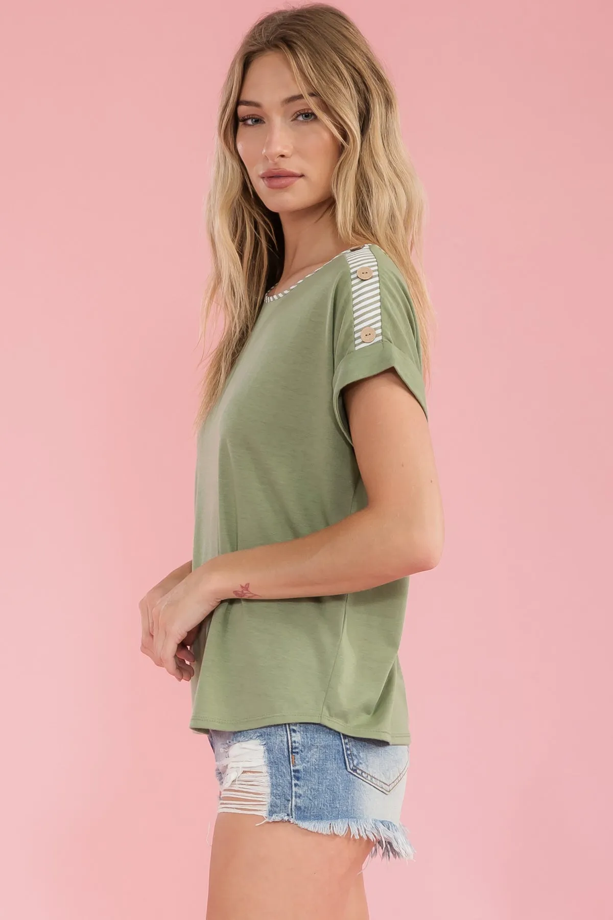 BUTTON SHOULDER DOLMAN