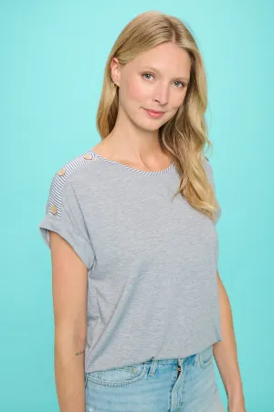 BUTTON SHOULDER DOLMAN