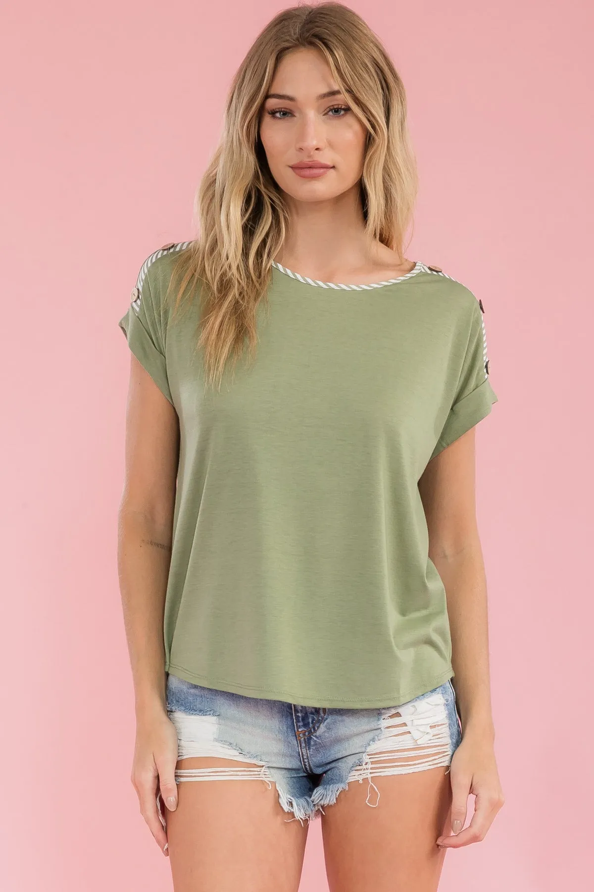 BUTTON SHOULDER DOLMAN