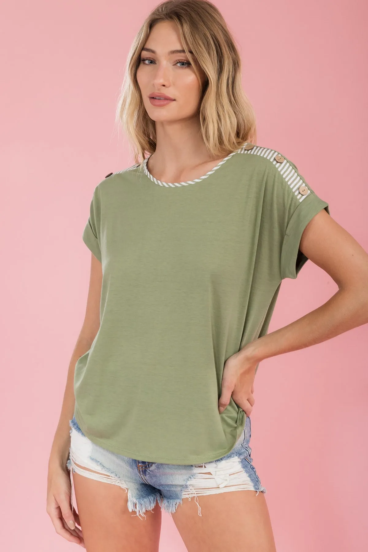 BUTTON SHOULDER DOLMAN