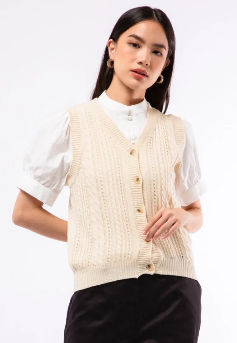 Button Up Cable Vest