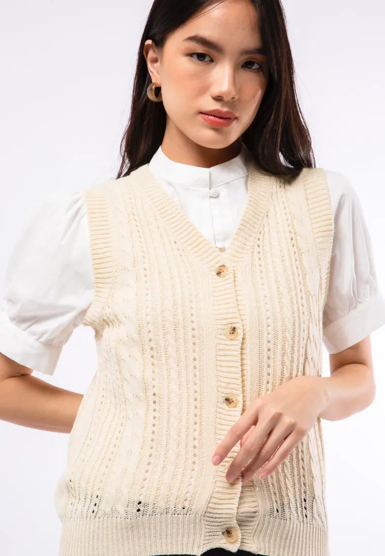 Button Up Cable Vest