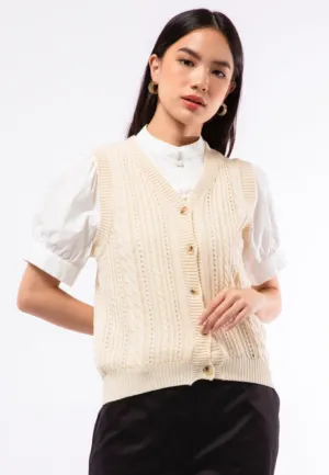 Button Up Cable Vest