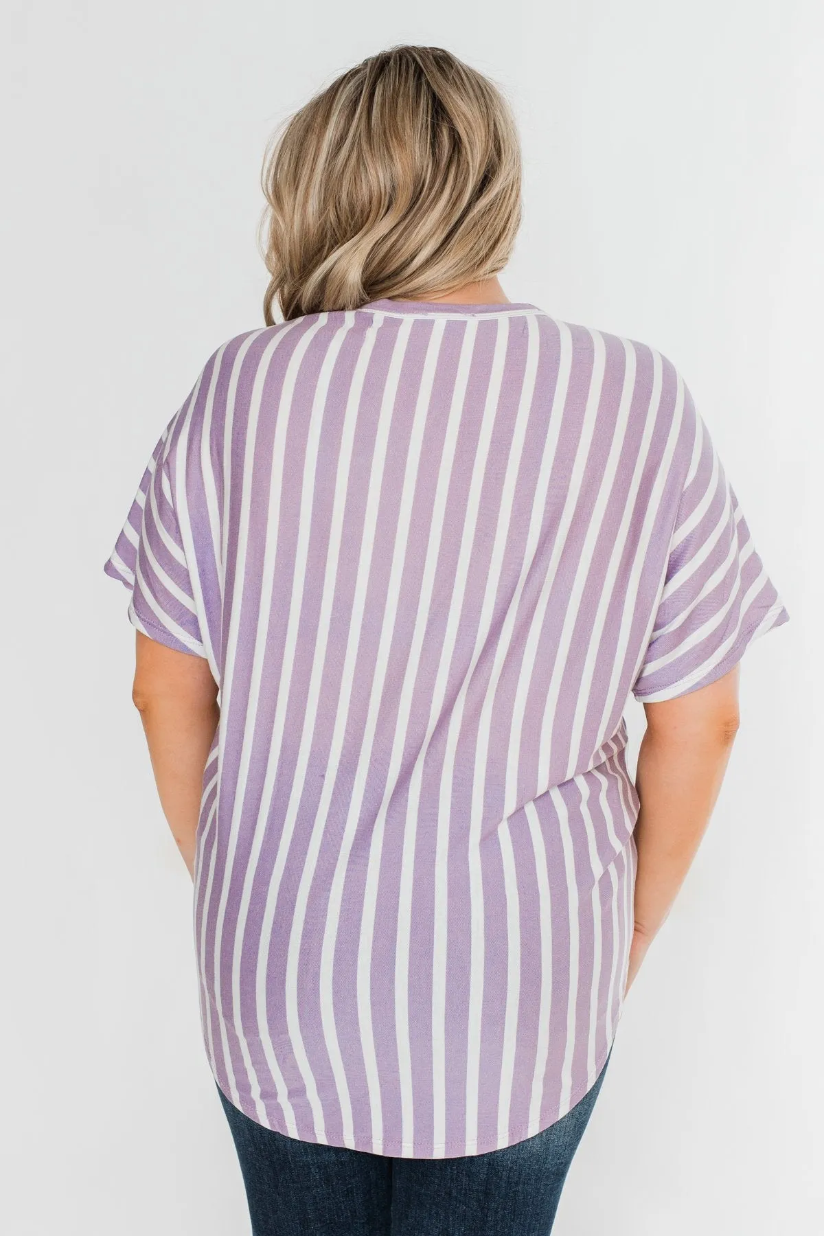 Calling The Shots Striped Dolman Top- Lavender