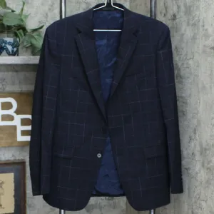 Calvin Klein Men's X-Fit Extra-Slim Stretch Wool Suit Jacket Navy Blue 42R