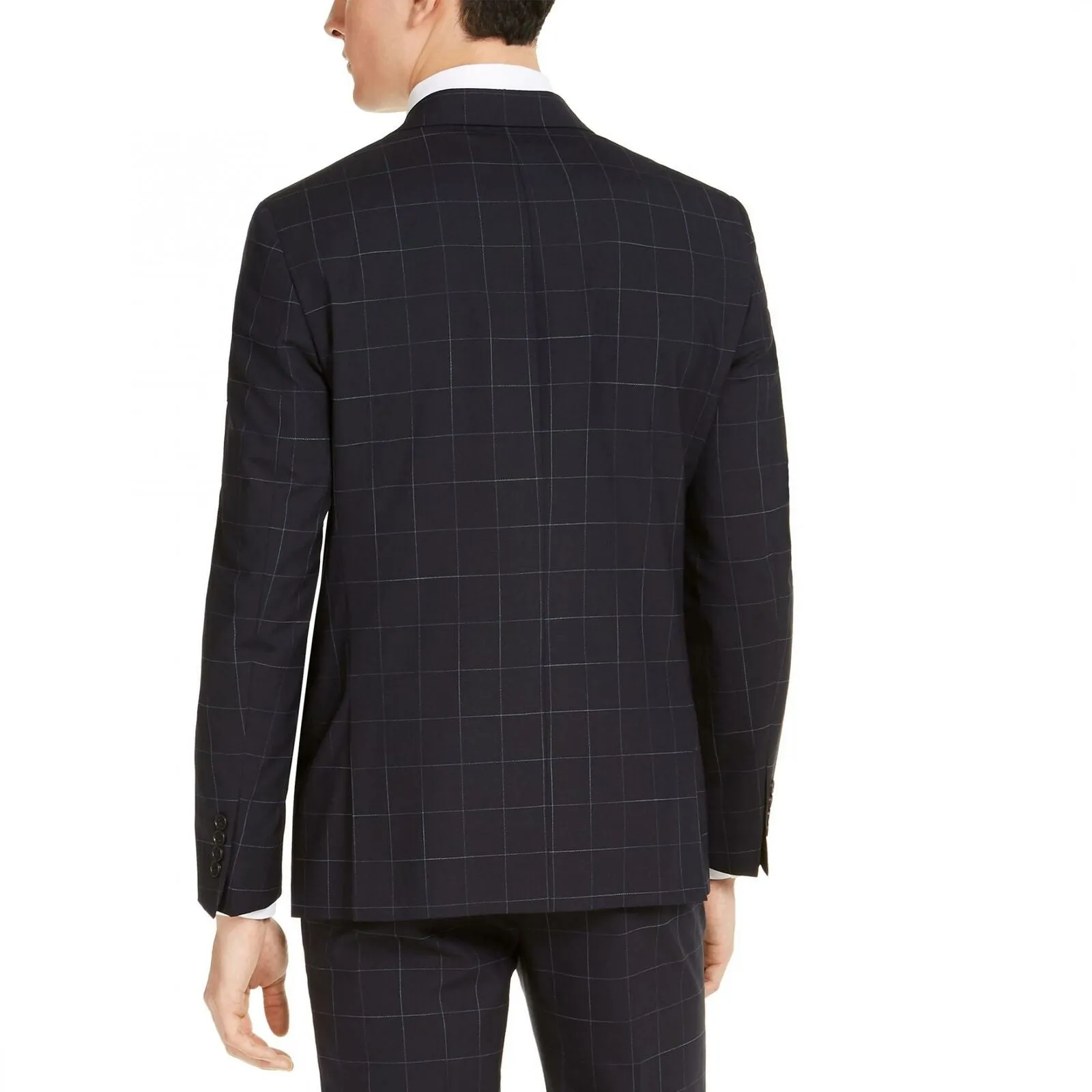 Calvin Klein Men's X-Fit Extra-Slim Stretch Wool Suit Jacket Navy Blue 42R