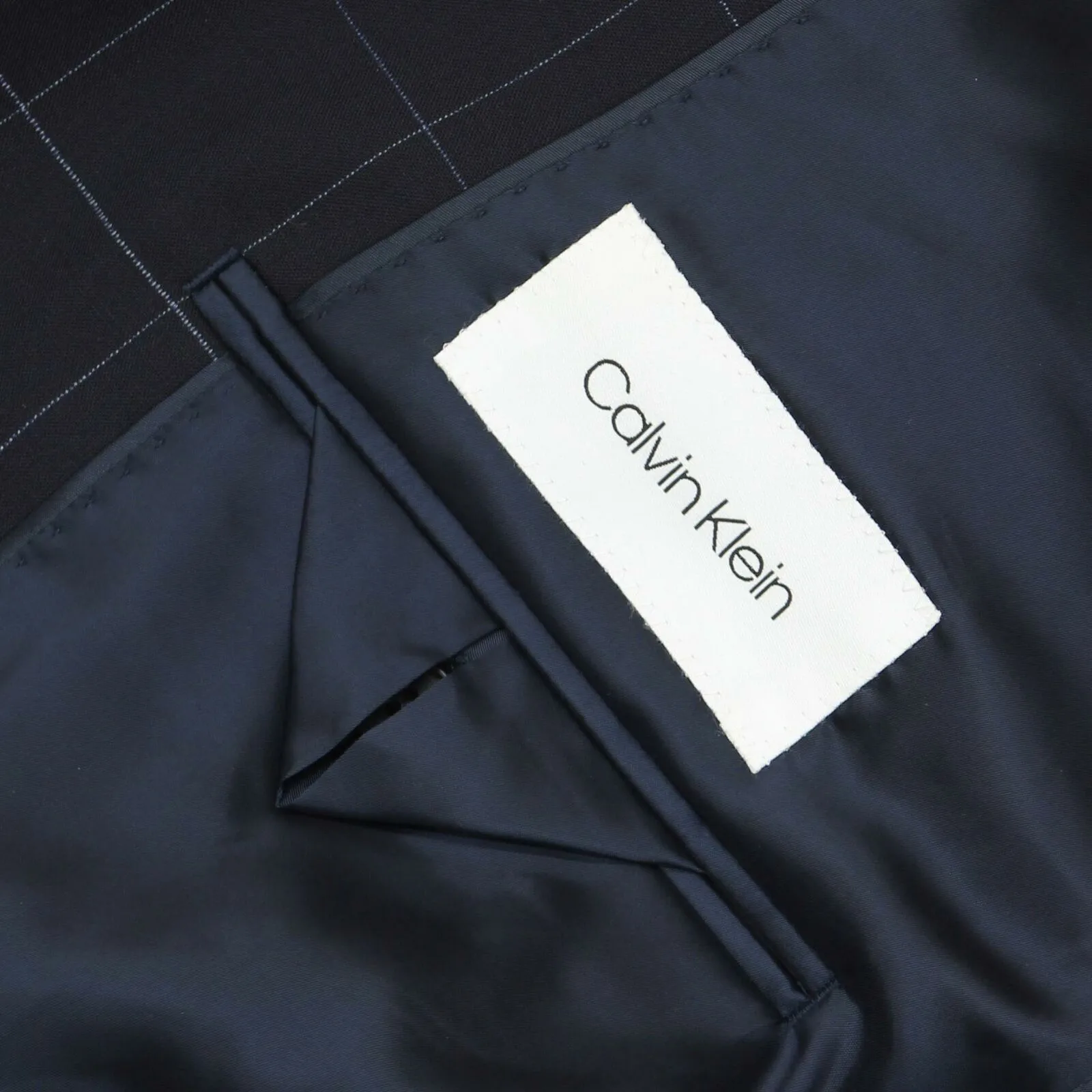 Calvin Klein Men's X-Fit Extra-Slim Stretch Wool Suit Jacket Navy Blue 42R
