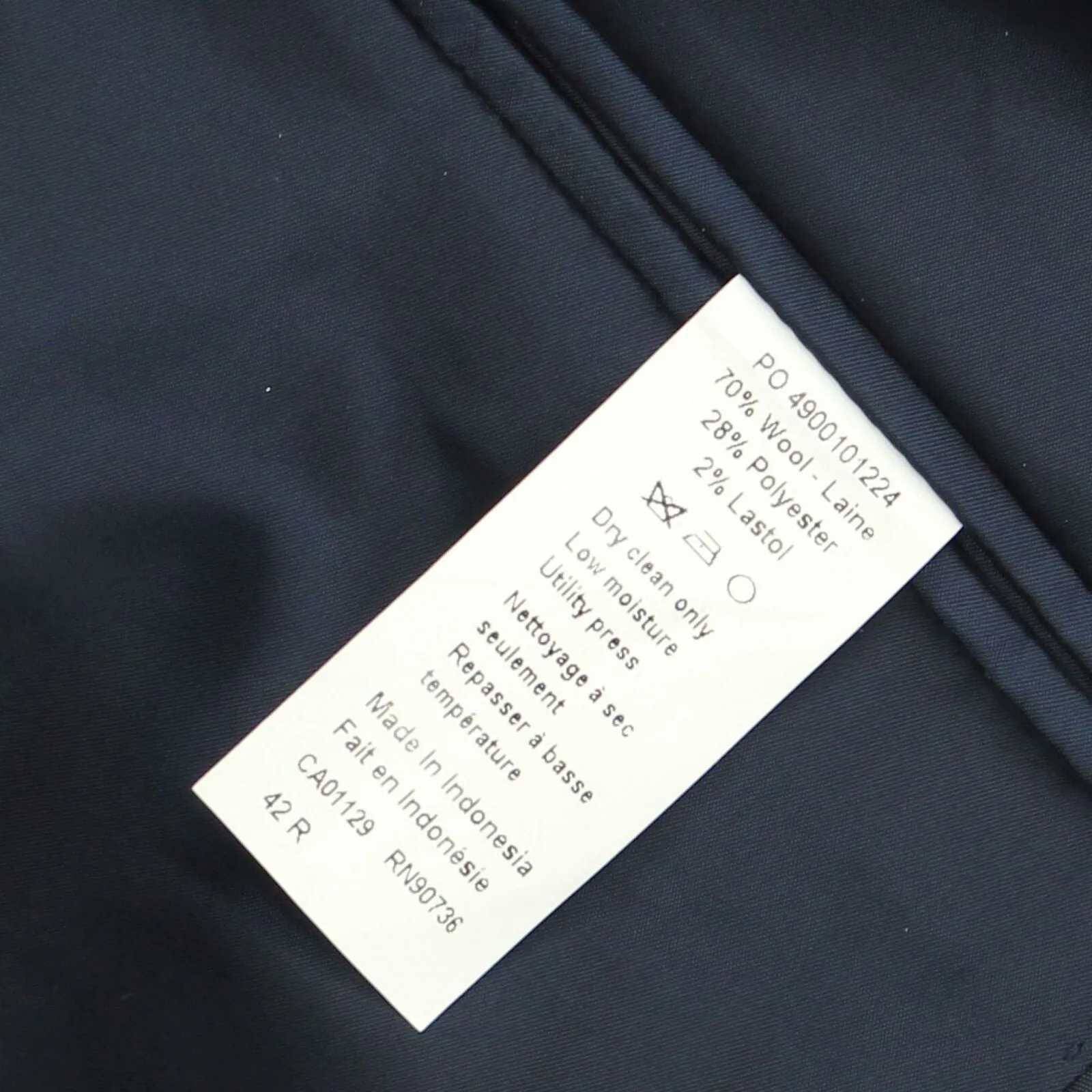 Calvin Klein Men's X-Fit Extra-Slim Stretch Wool Suit Jacket Navy Blue 42R