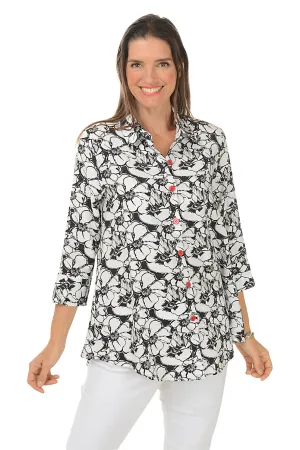Camellias Button-Back Shirt