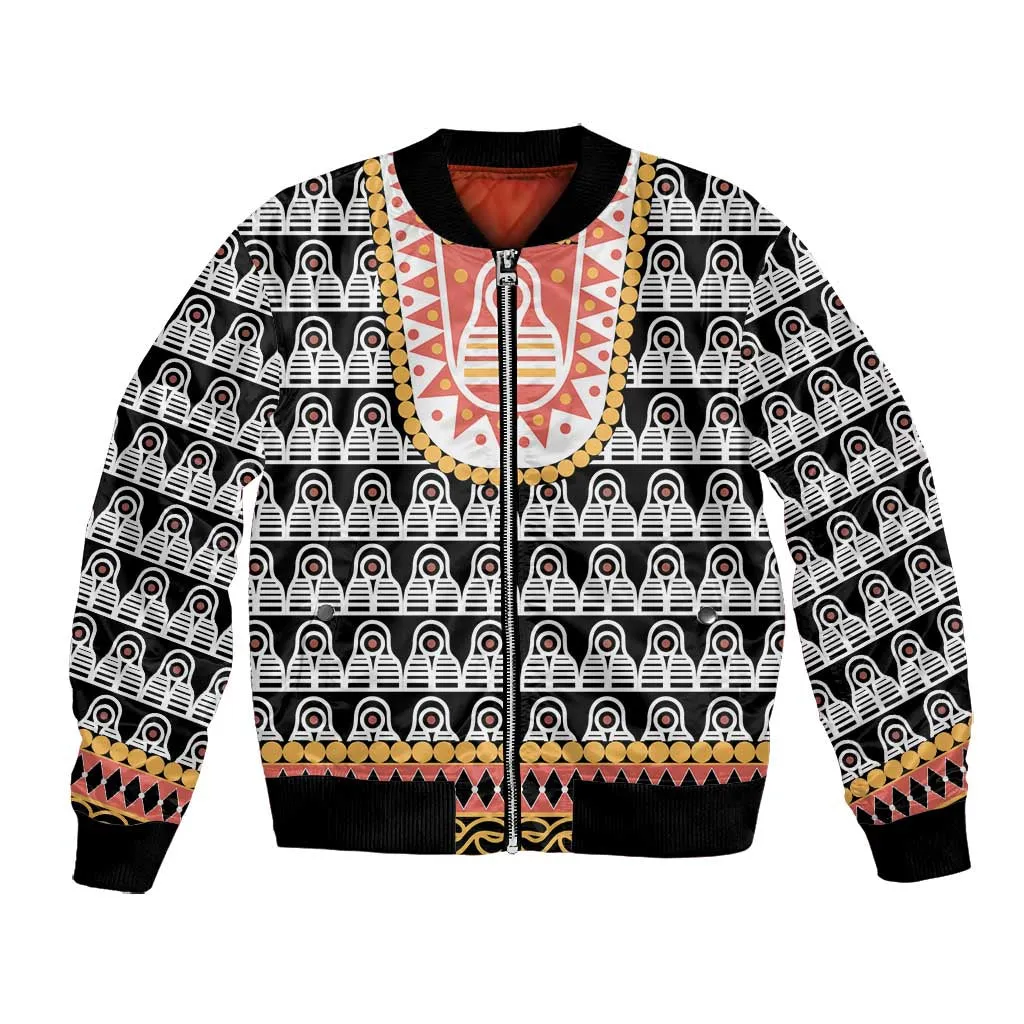 Cameroon Traditional Toghu Pattern Bomber Jacket LT15