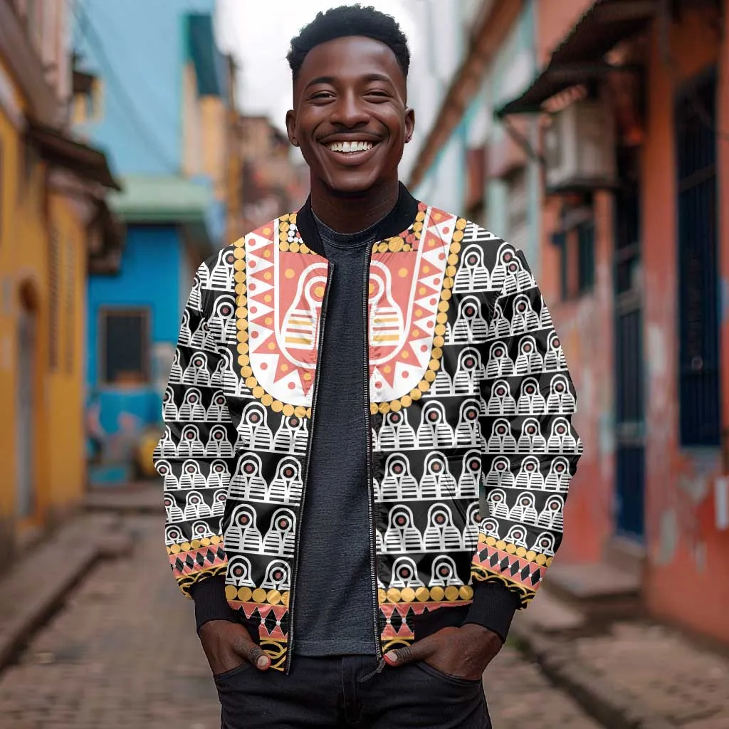 Cameroon Traditional Toghu Pattern Bomber Jacket LT15