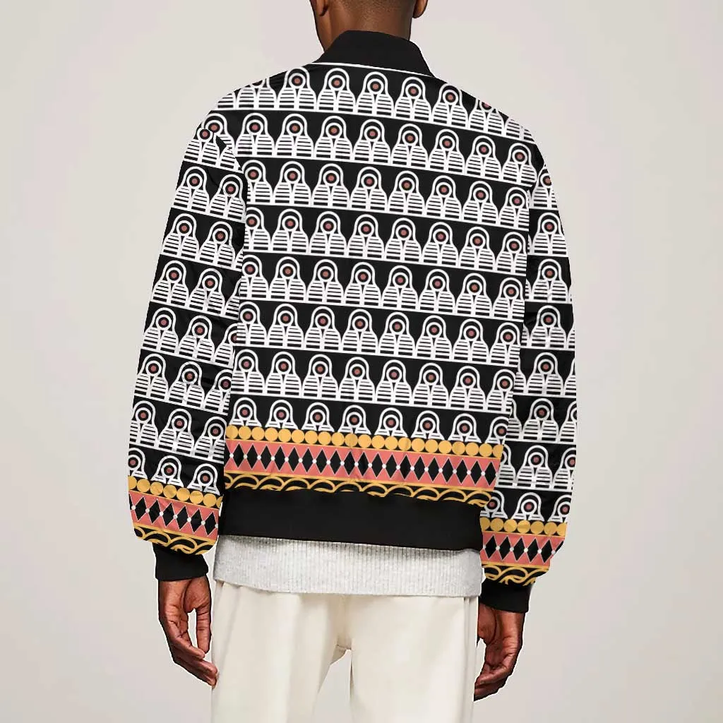 Cameroon Traditional Toghu Pattern Bomber Jacket LT15