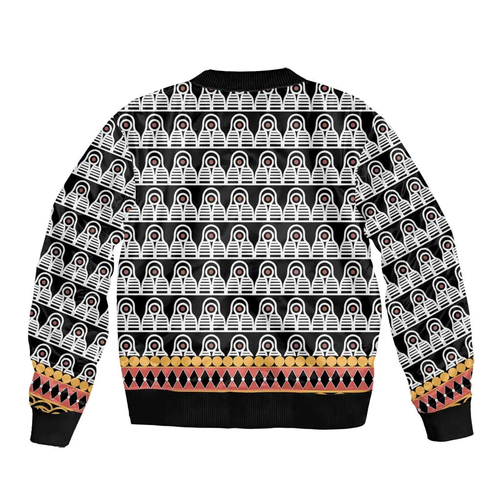 Cameroon Traditional Toghu Pattern Bomber Jacket LT15