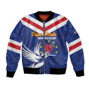Cape Verde Independence Day Bomber Jacket Gerbera Daisy Pattern LT01