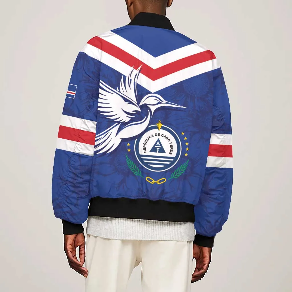 Cape Verde Independence Day Bomber Jacket Gerbera Daisy Pattern LT01