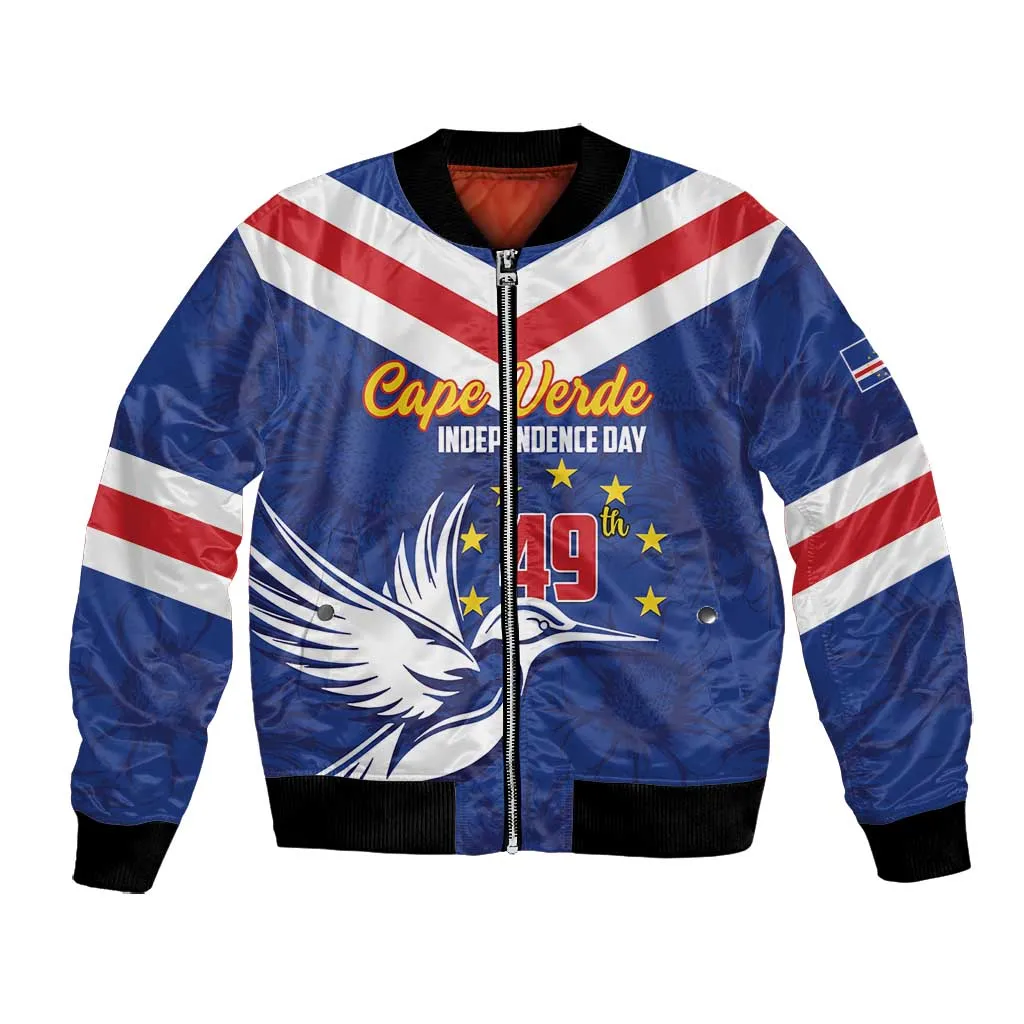 Cape Verde Independence Day Bomber Jacket Gerbera Daisy Pattern LT01