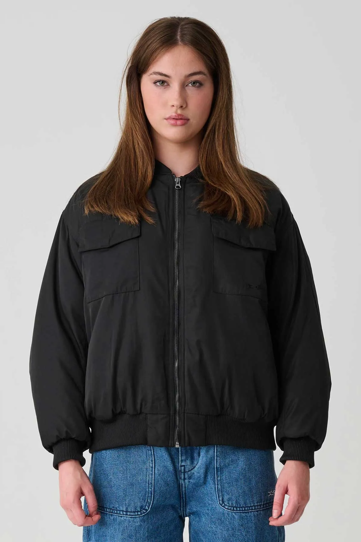 CARGO BOMBER JACKET - Black