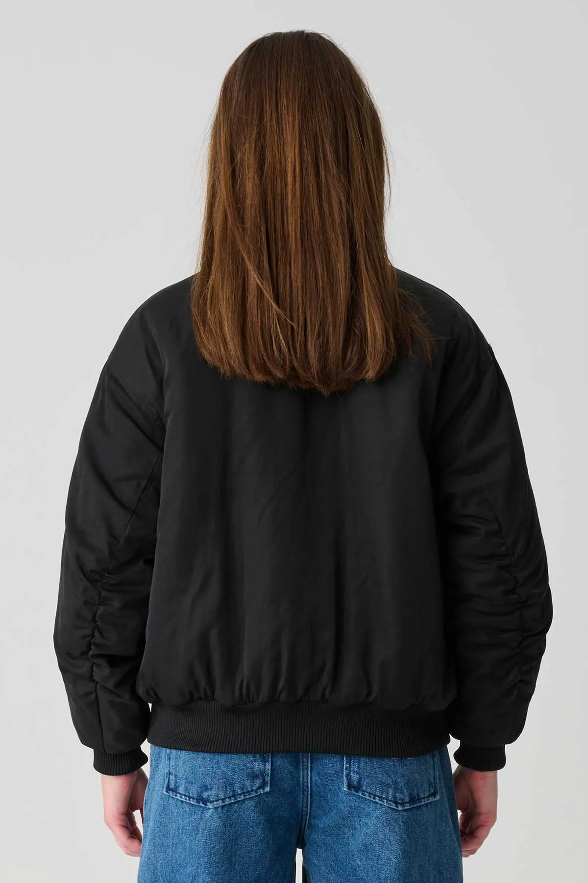 CARGO BOMBER JACKET - Black