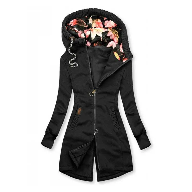 Casual Solid Extended Hooded Jacket