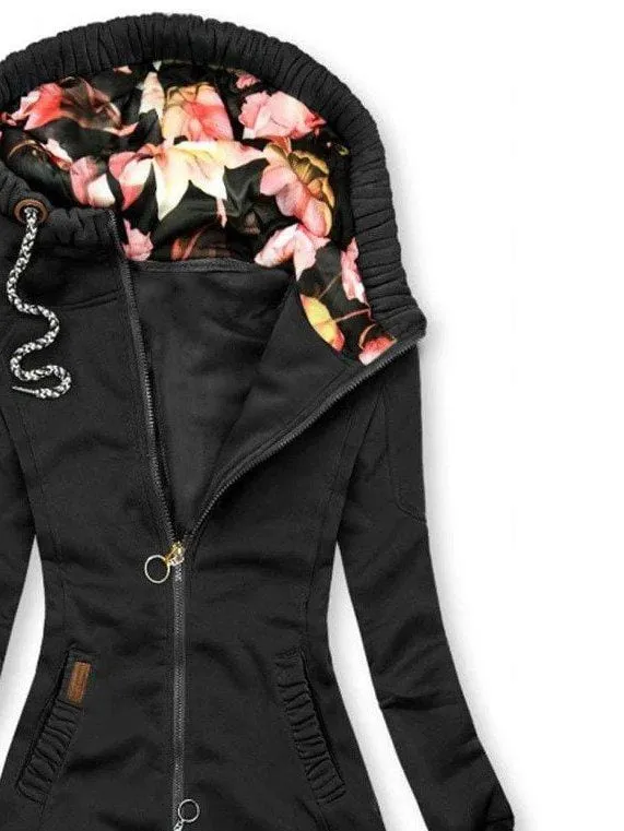 Casual Solid Extended Hooded Jacket