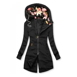 Casual Solid Extended Hooded Jacket