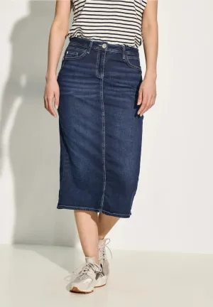 CECIL Denim Midi Skirt