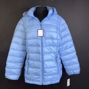 Charter Club Blue Packable Hooded Down Puffer Coat-XL