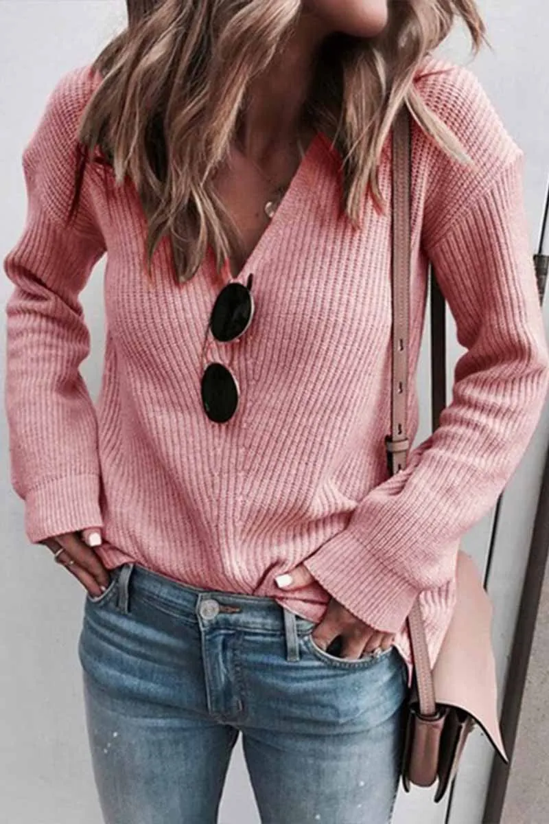 Chicindress Sexy Fashion V-neck Knitted Sweater(5 Colors)