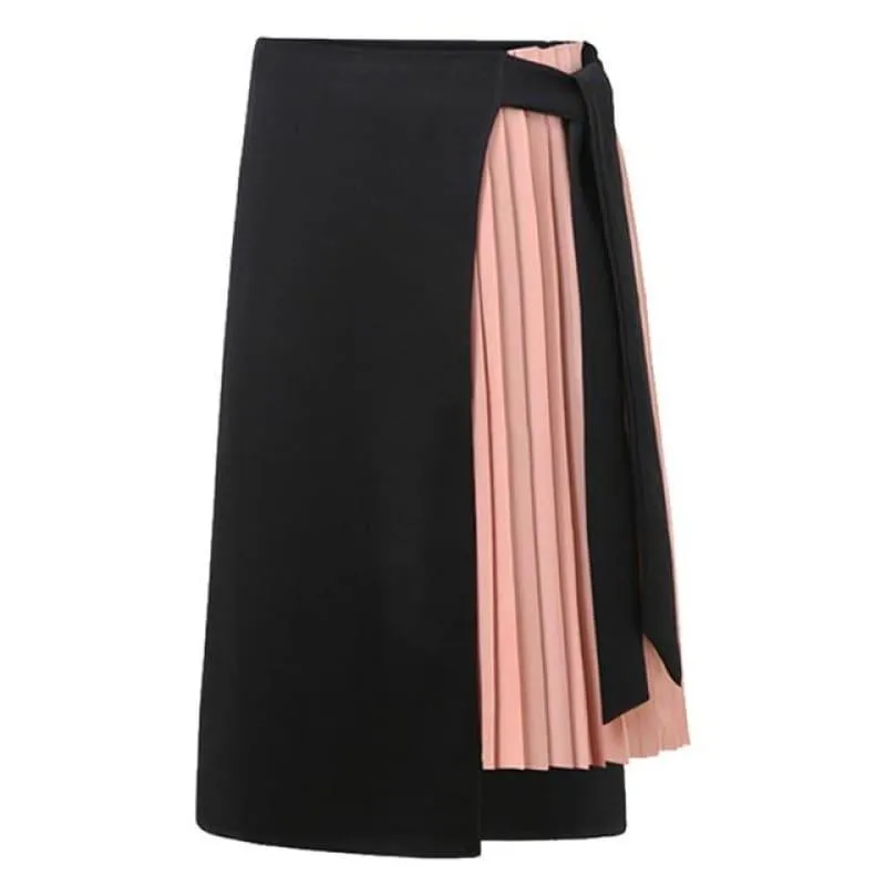 Chiffon Asymmetry High Waist Polyester Streetwear Midi Skirts