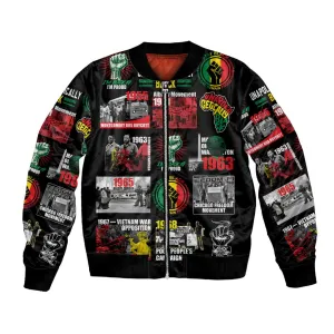 Civil Rights Movement Bomber Jacket Poster Art Black Pride DT02