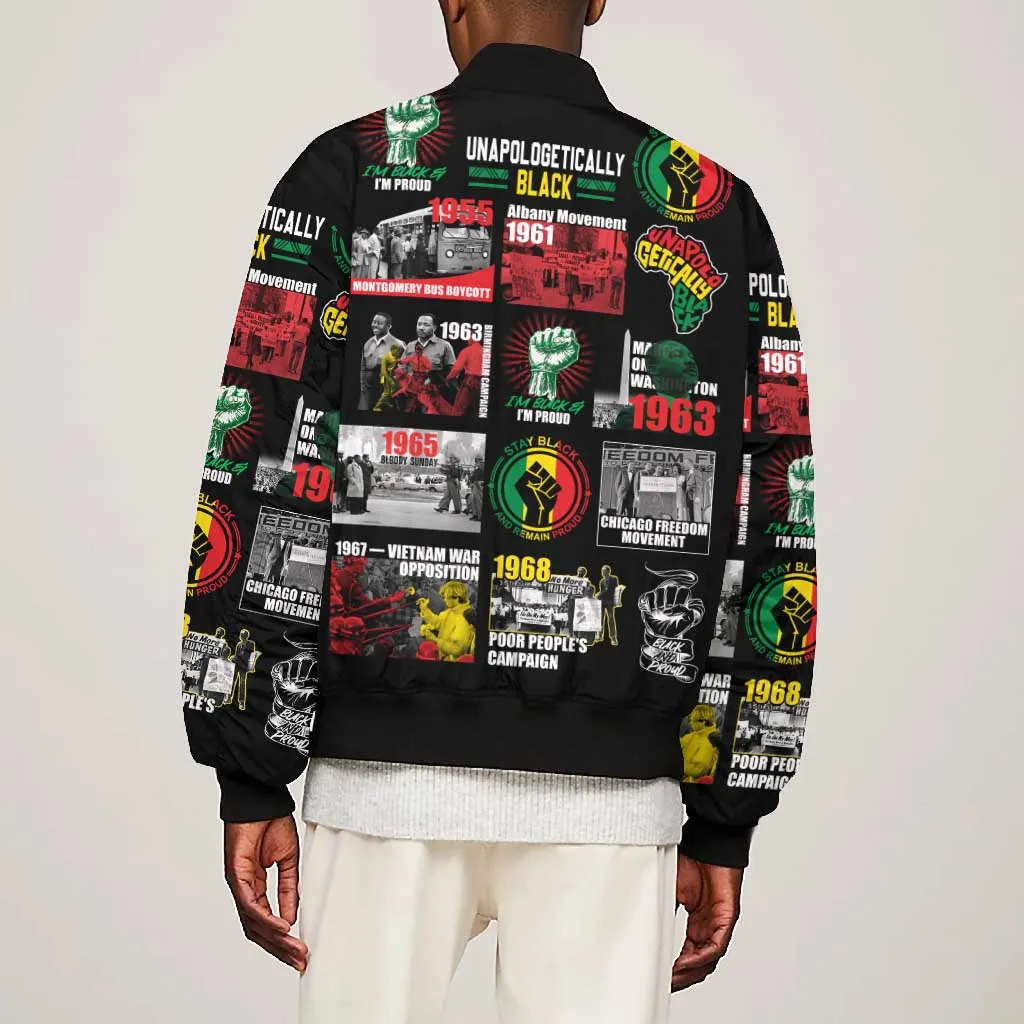 Civil Rights Movement Bomber Jacket Poster Art Black Pride DT02