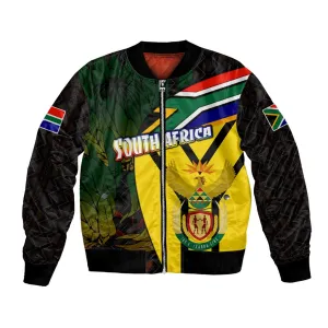 Coat Of Arms South Africa Bomber Jacket Protea Unity Heritage DT02