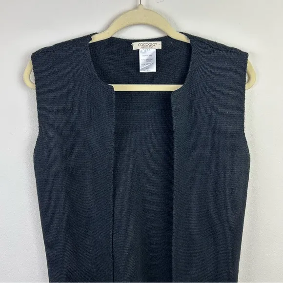 Cocogio Made in Italy Merino Wool blend sleeveless duster black size: S/M