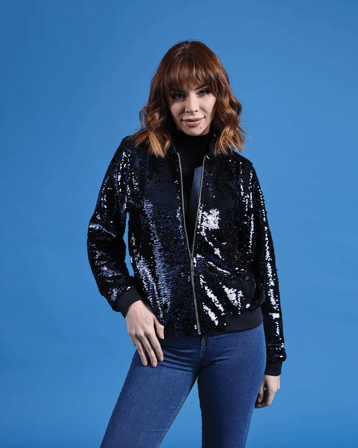 Colored Paillettes Bomber