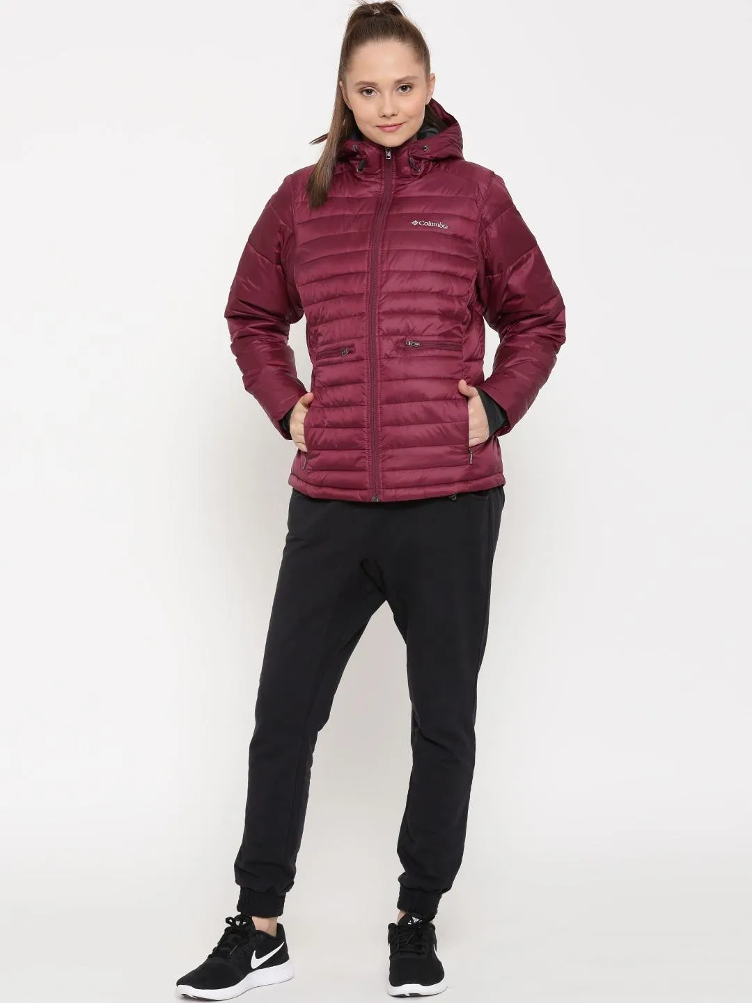 Columbia Women Red Powder Pillow Jacket