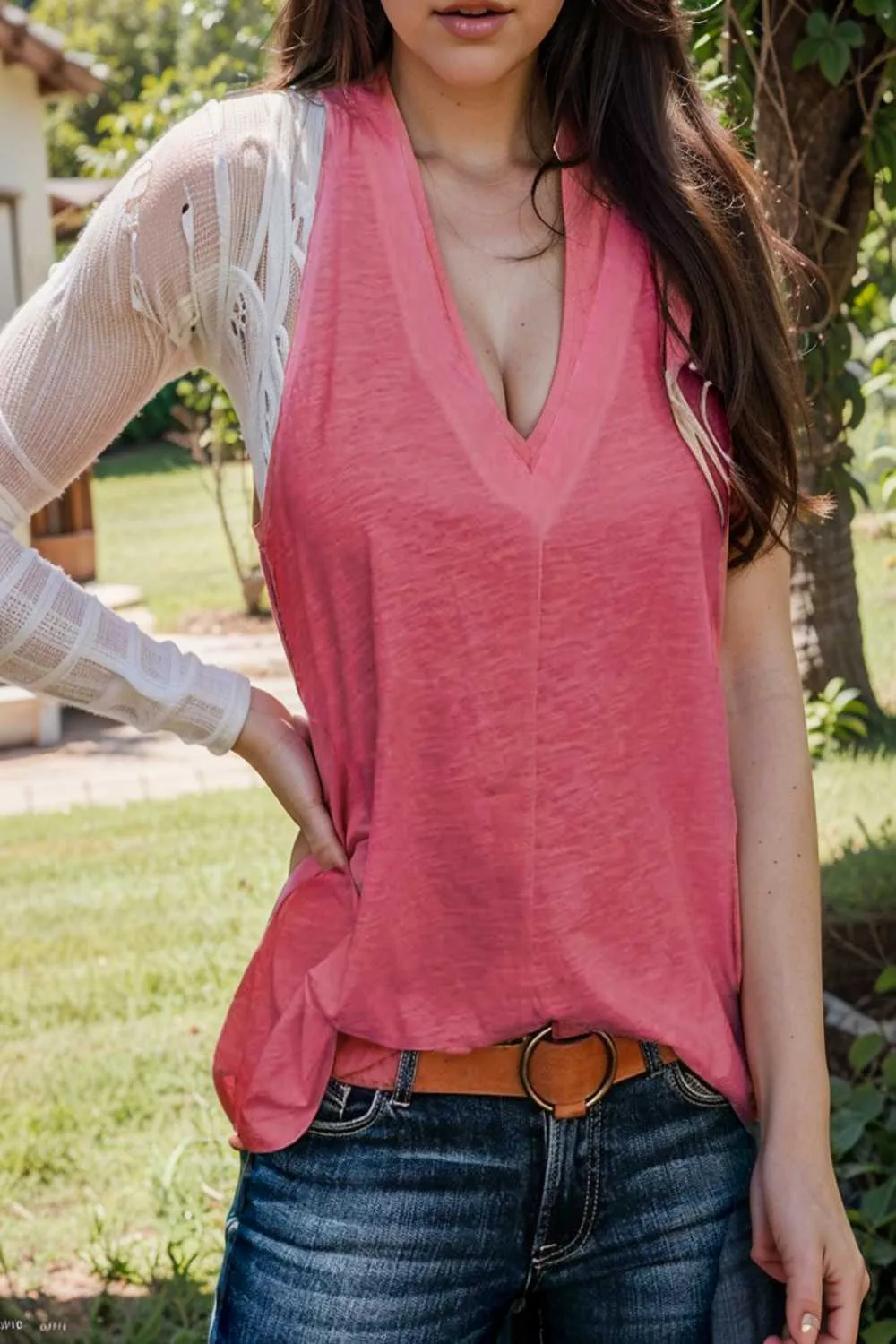 comfort sleeveless v neck tank top in solid colors