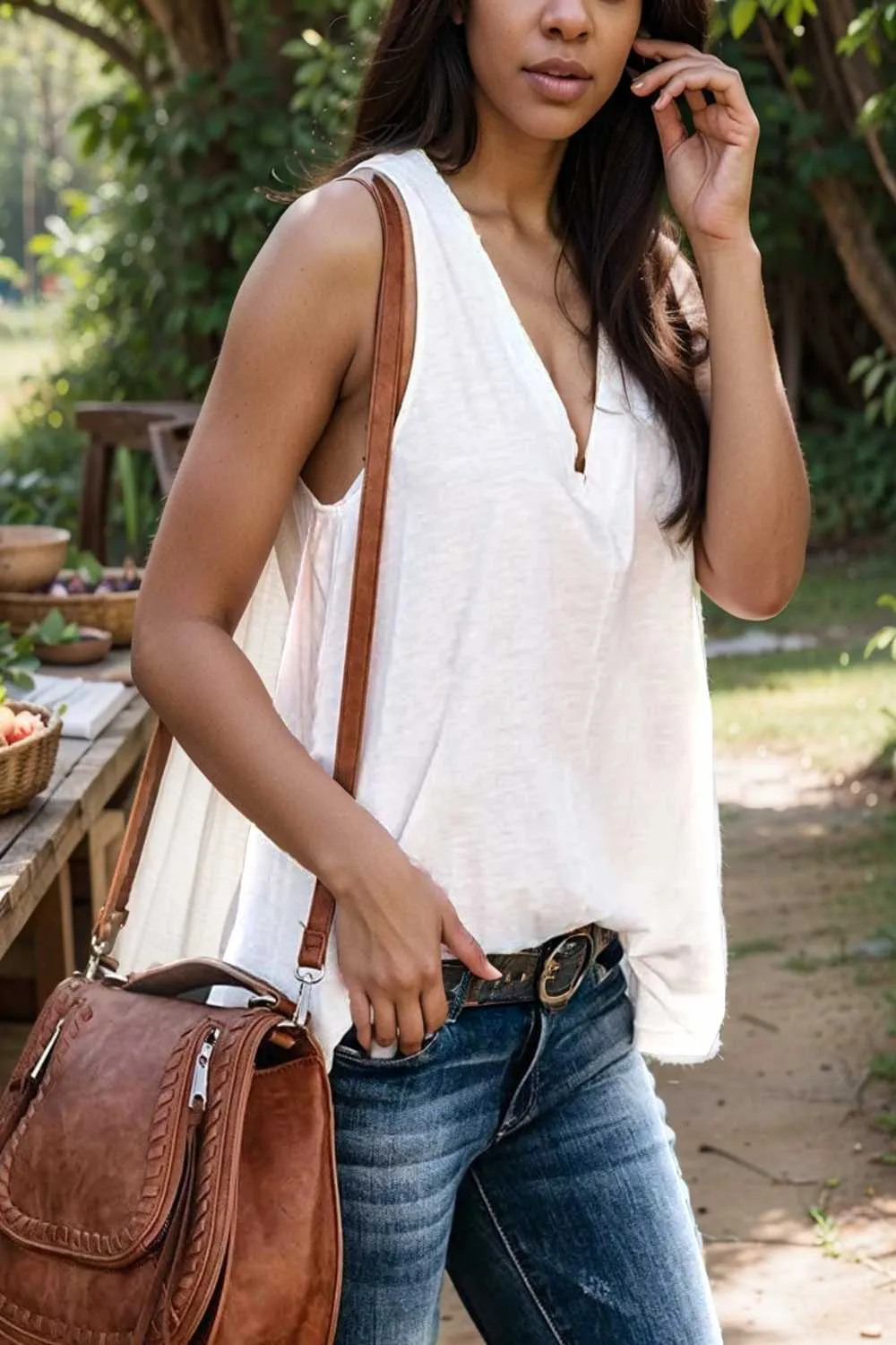 comfort sleeveless v neck tank top in solid colors