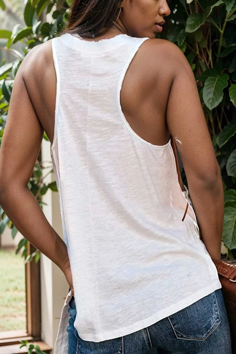 comfort sleeveless v neck tank top in solid colors