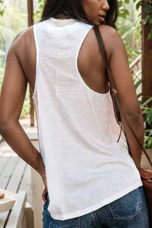 comfort sleeveless v neck tank top in solid colors
