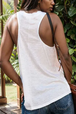 comfort sleeveless v neck tank top in solid colors