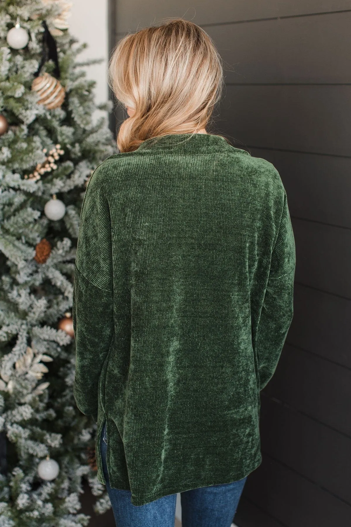 Couldn't Be Cozier Knit Button Top- Olive