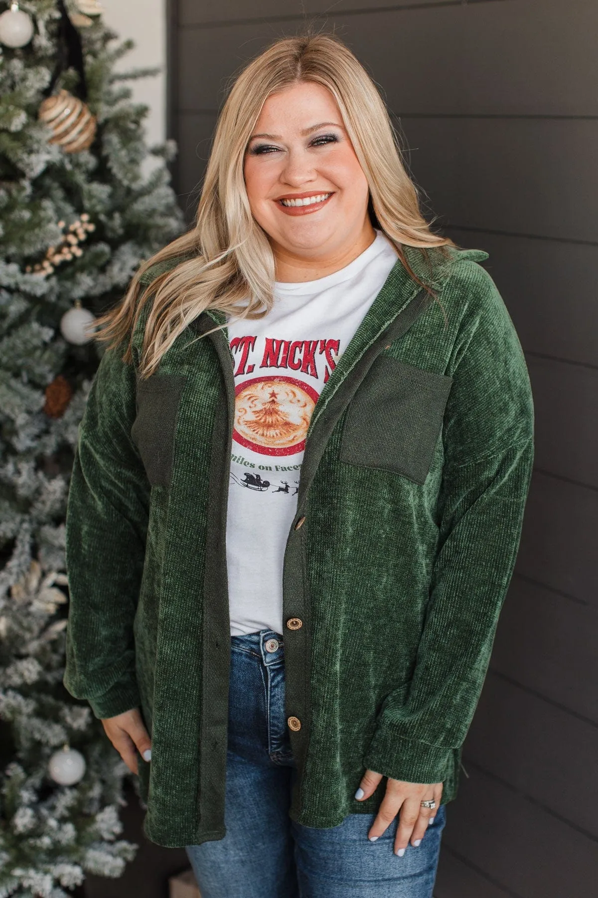 Couldn't Be Cozier Knit Button Top- Olive