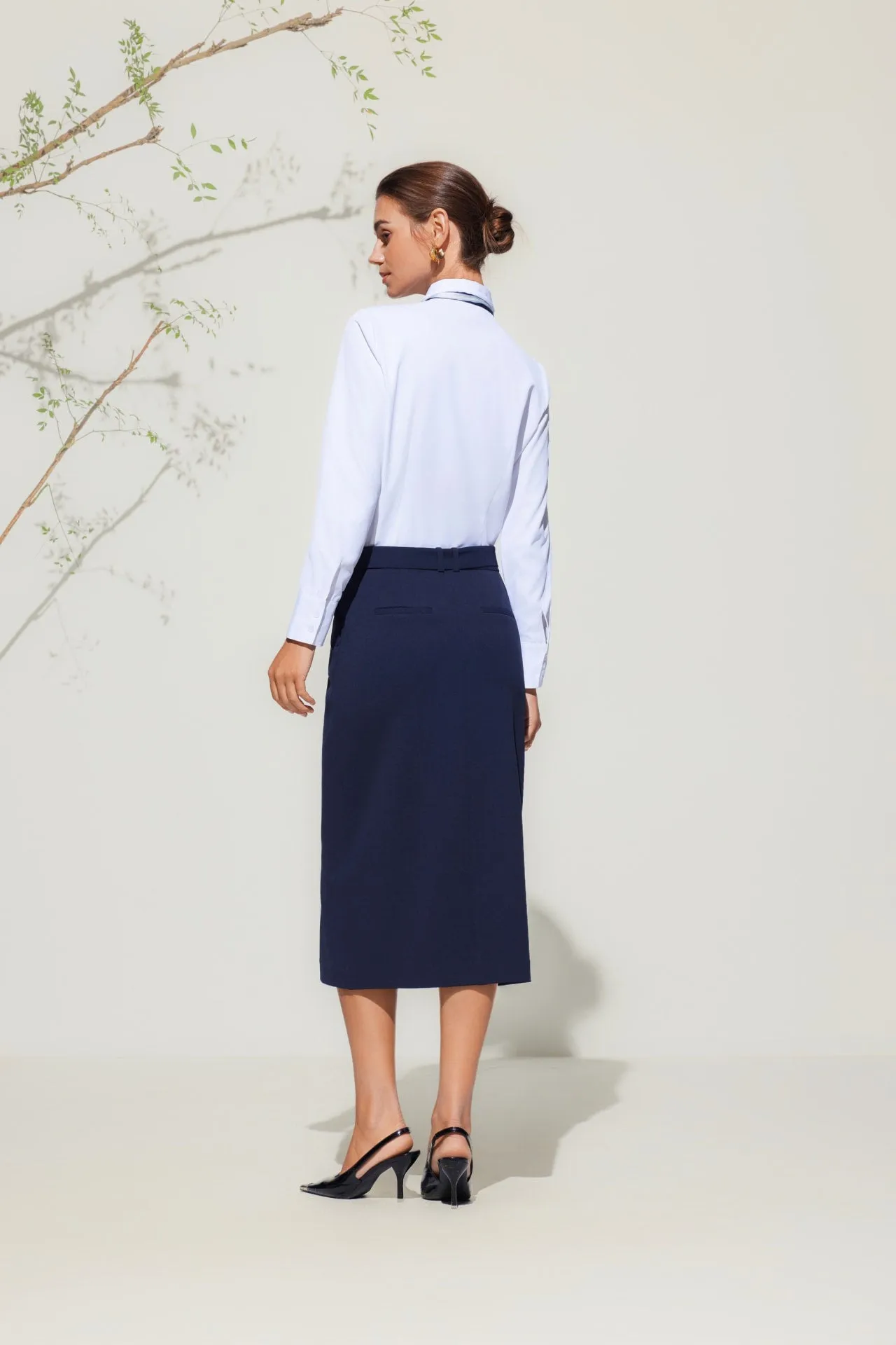 Crepe Knit H-Shaped Suit Skirt