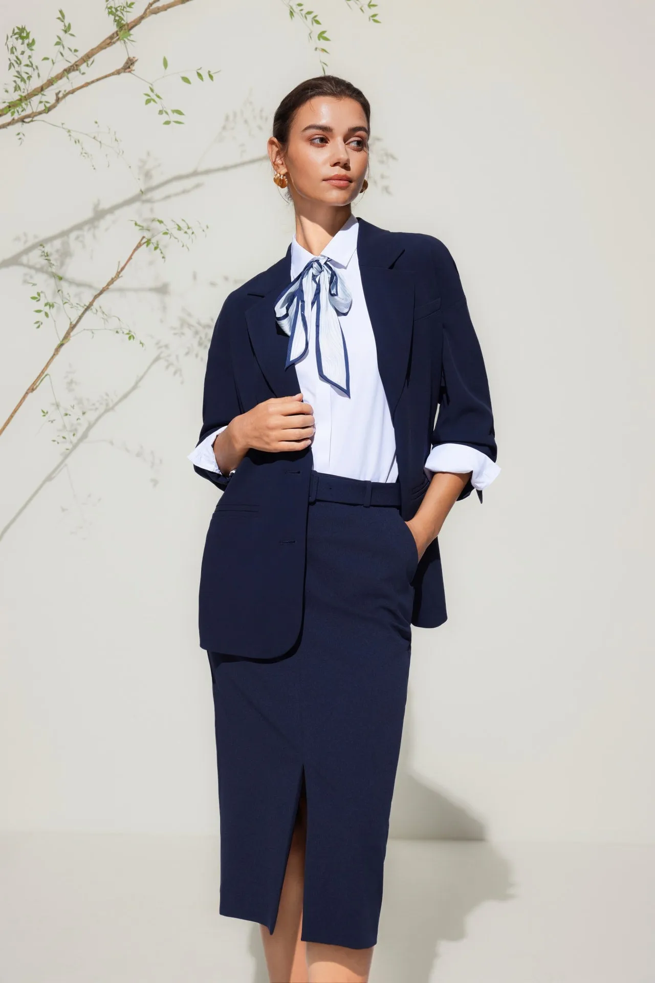 Crepe Knit H-Shaped Suit Skirt
